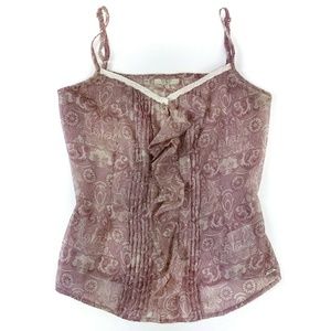 Guess  》Ruffle Floral Tank Top